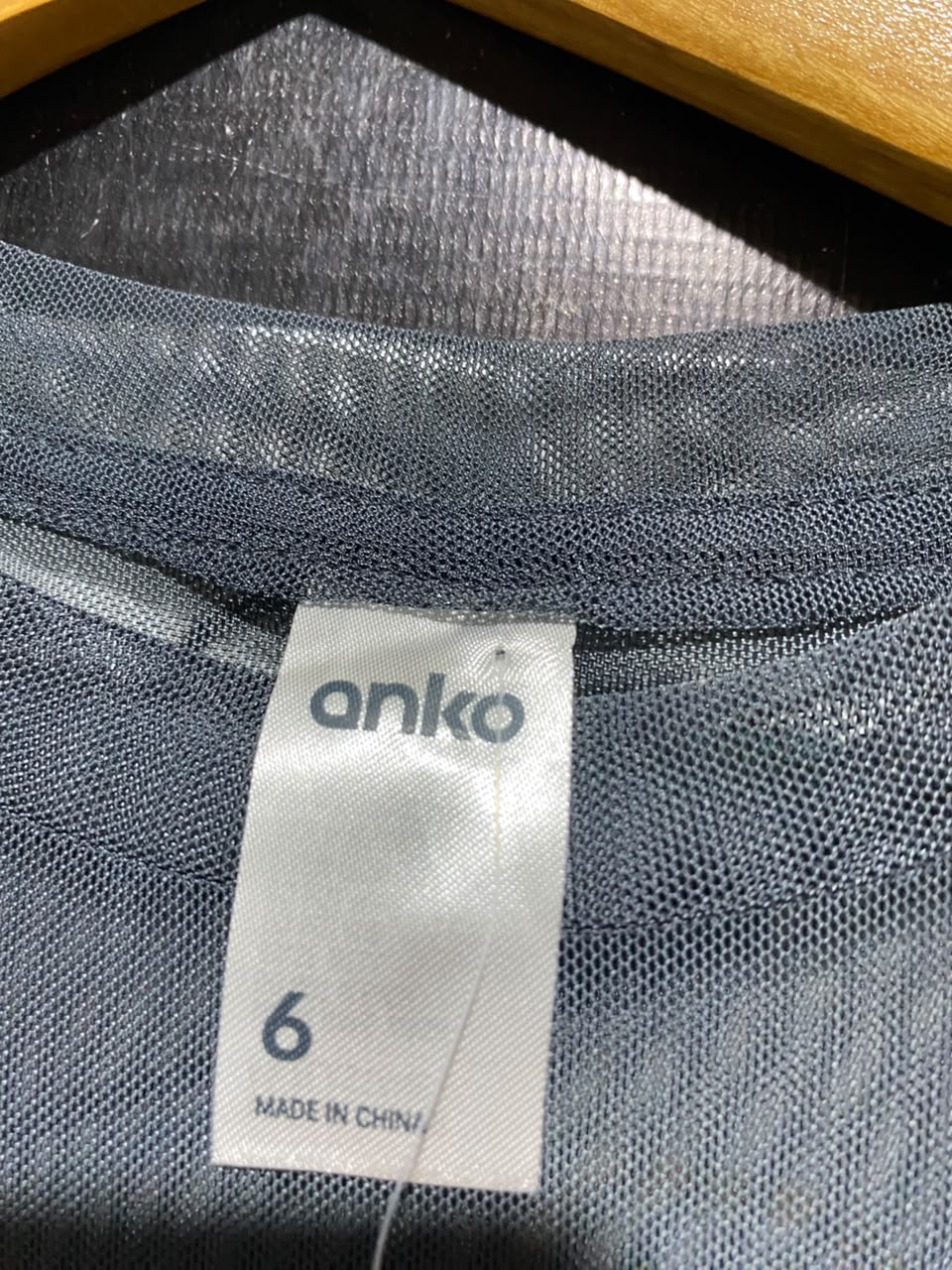 ANKO |S| BUST 14| B36| CLASSIC GREY SHEER MESH LONG-SLEEVE TOP
