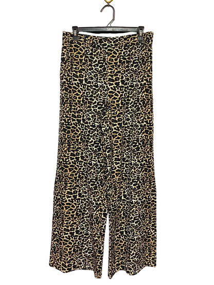 OBJECT |L| WAIST 31| B37| LEOPARD PRINT WIDE-LEG PANTS - HIGH-WAISTED STATEMENT TROUSERS WITH FRONT PLEATS