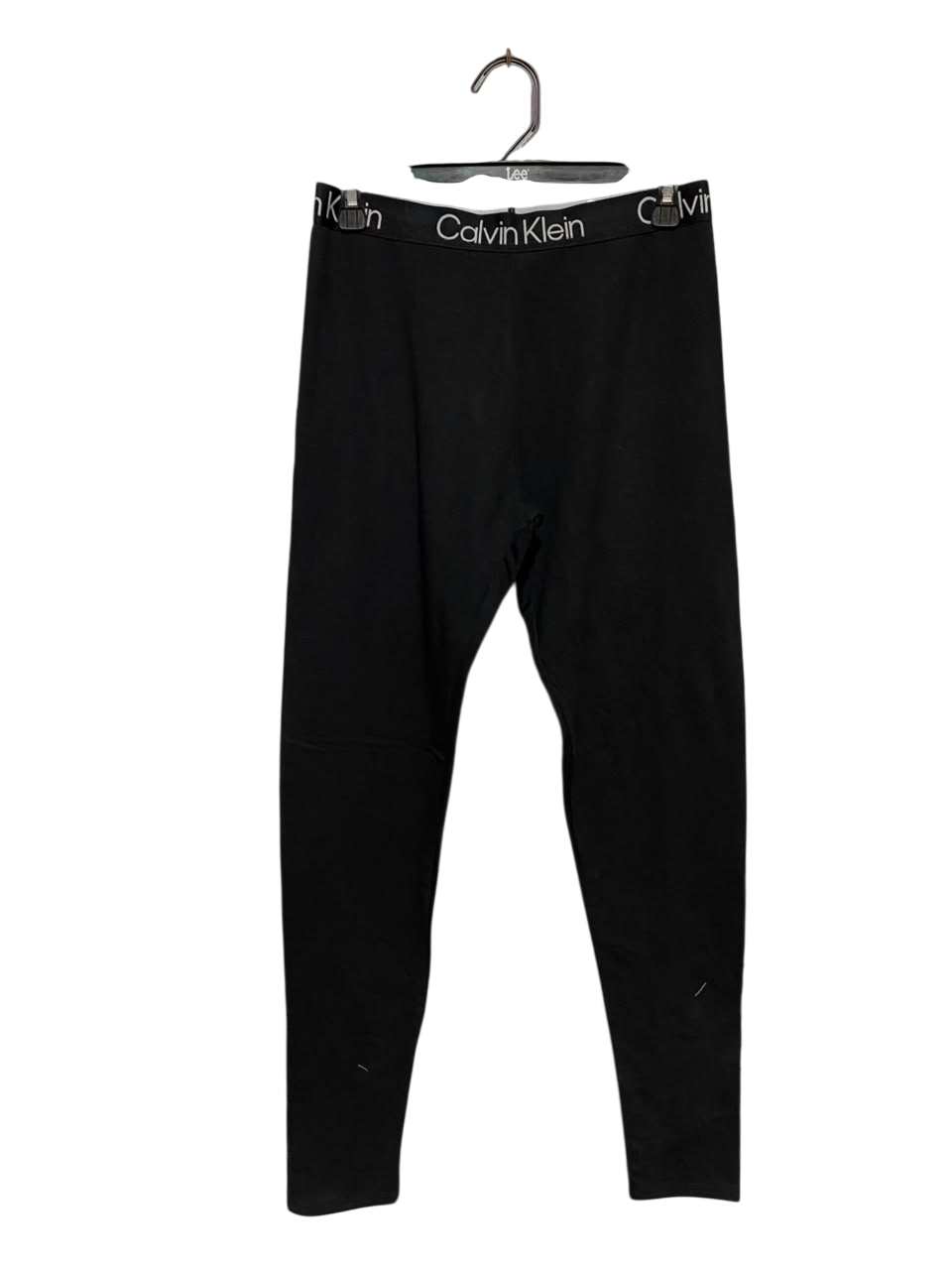 CALVIN KLEIN |M| WAIST 28| B37| BLACK LEGGINGS - COMFORT LOGO WAISTBAND FULL-LENGTH LEGGINGS