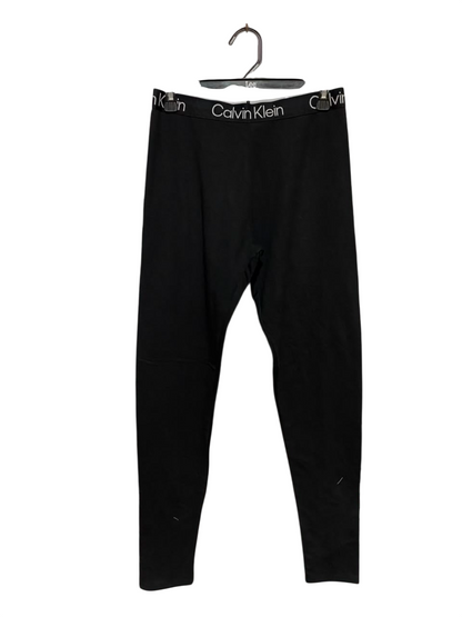 CALVIN KLEIN |M| WAIST 28| B37| BLACK LEGGINGS - COMFORT LOGO WAISTBAND FULL-LENGTH LEGGINGS