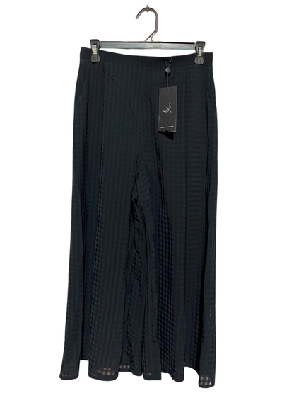 THE FIFTH |M| WAIST 28| B37| BLACK TEXTURED WIDE-LEG TROUSERS - ELEGANT RELAXED FIT DRESS PANTS BY THE FIFTH LABEL