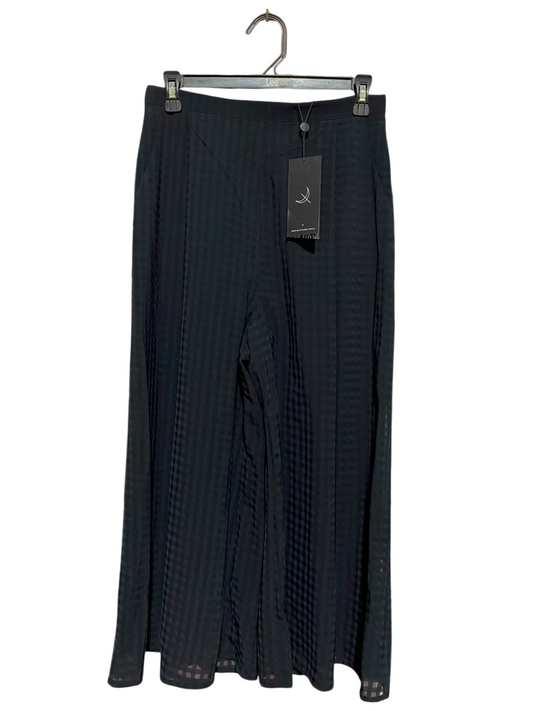 THE FIFTH |M| WAIST 28| B37| BLACK TEXTURED WIDE-LEG TROUSERS - ELEGANT RELAXED FIT DRESS PANTS BY THE FIFTH LABEL
