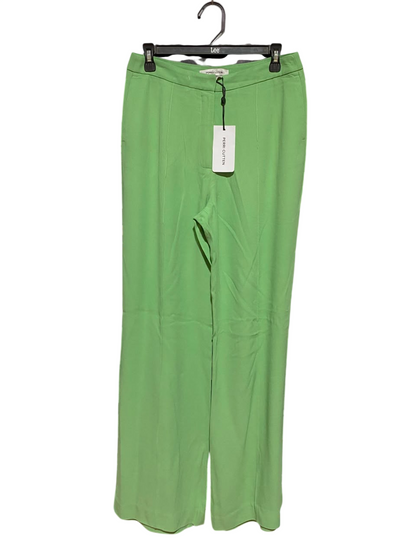 PERRI CUTTEN |M| WAIST 29| B37| WOMEN'S LIME GREEN HIGH-WAISTED WIDE-LEG TROUSERS