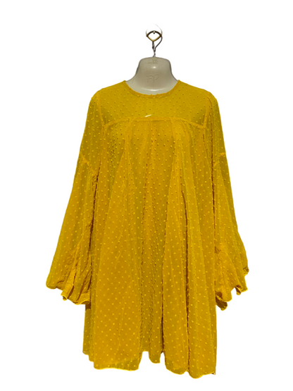 BOOHOO |M| BUST 18| B37| WOMEN'S MUSTARD YELLOW SWING MINI DRESS