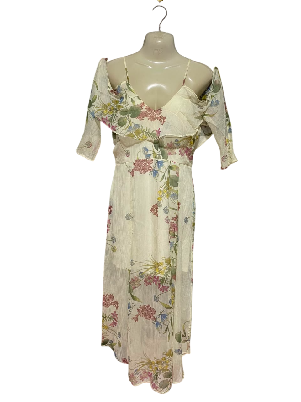 RIVER ISLAND |M| BUST 15| B37| WOMEN'S FLORAL COLD-SHOULDER MIDI DRESS