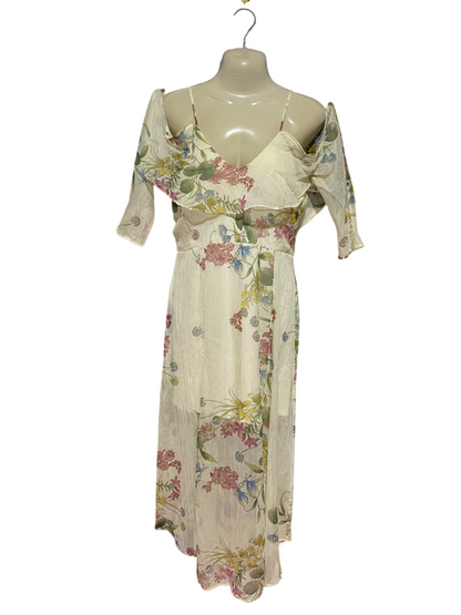 RIVER ISLAND |M| BUST 15| B37| WOMEN'S FLORAL COLD-SHOULDER MIDI DRESS