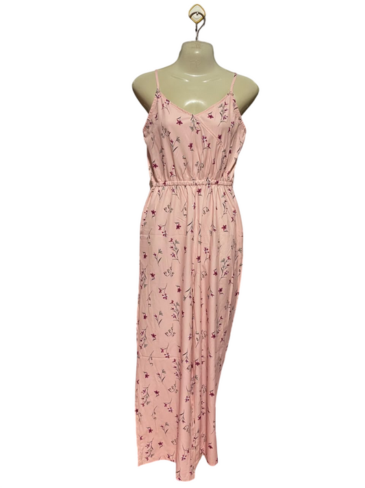 ALREDINE |M| BUST 17| B37| WOMEN'S PINK FLORAL PRINT CASUAL JUMPSUIT