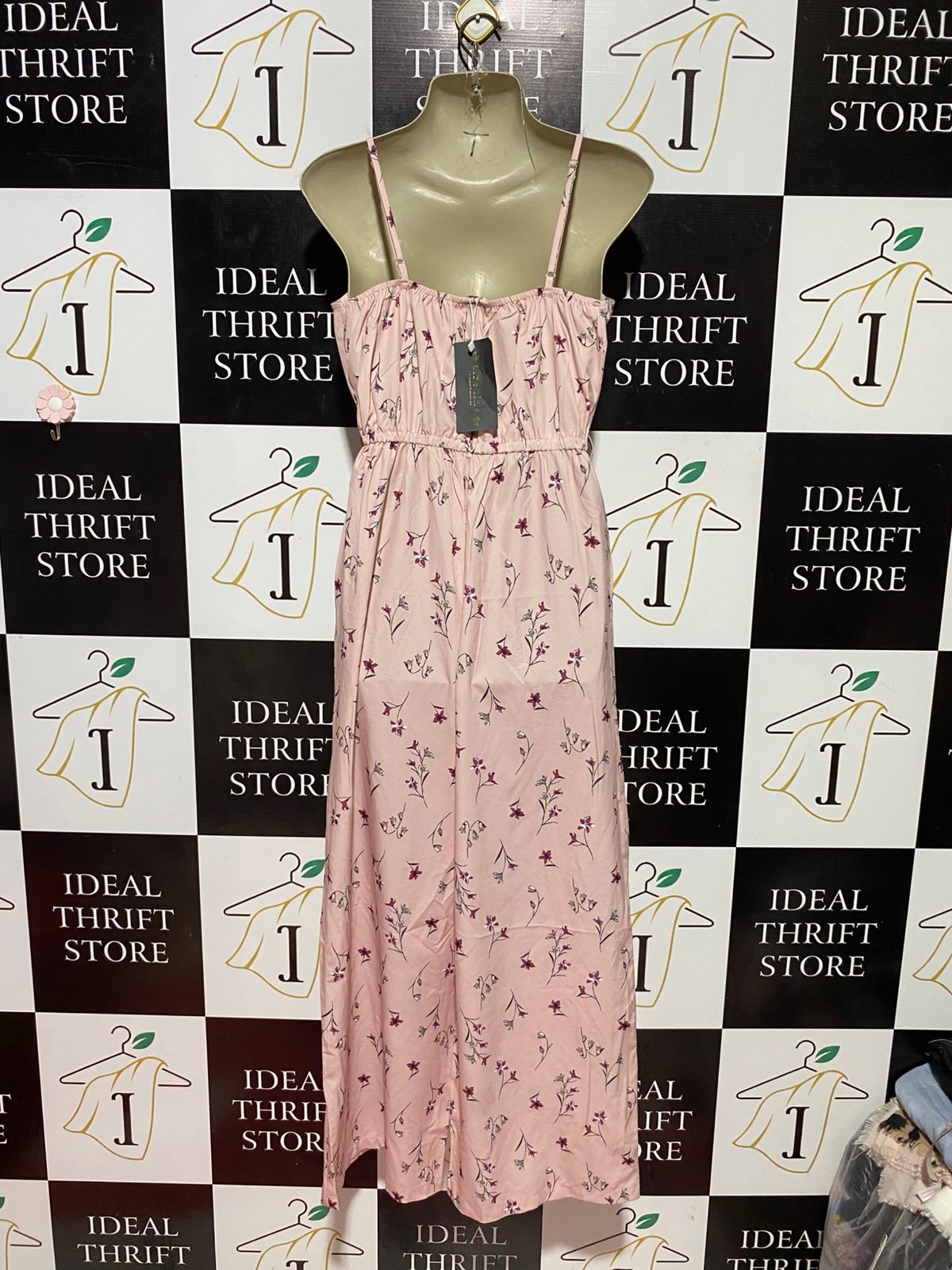 ALREDINE |M| BUST 17| B37| WOMEN'S PINK FLORAL PRINT CASUAL JUMPSUIT