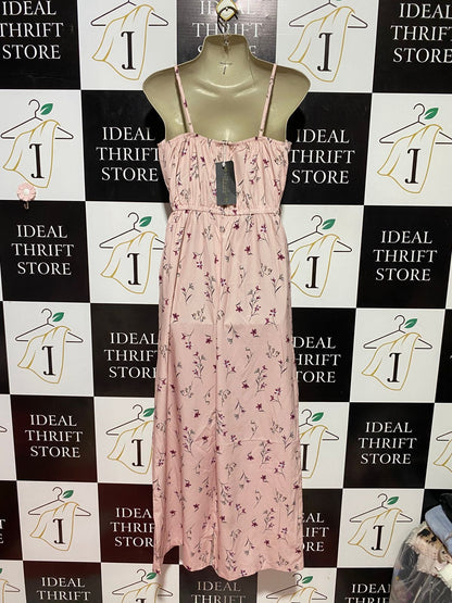 ALREDINE |M| BUST 17| B37| WOMEN'S PINK FLORAL PRINT CASUAL JUMPSUIT