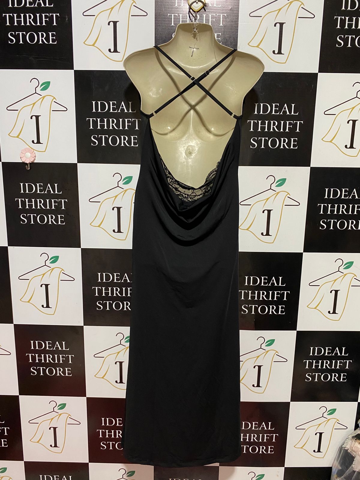 |L| BUST 17| B37| WOMEN'S BLACK COWL NECK MAXI DRESS