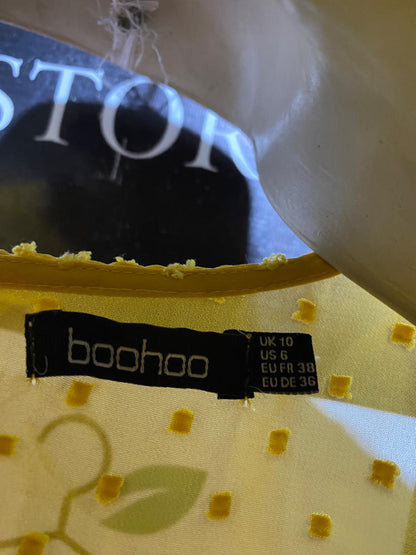 BOOHOO |M| BUST 18| B37| WOMEN'S MUSTARD YELLOW SWING MINI DRESS