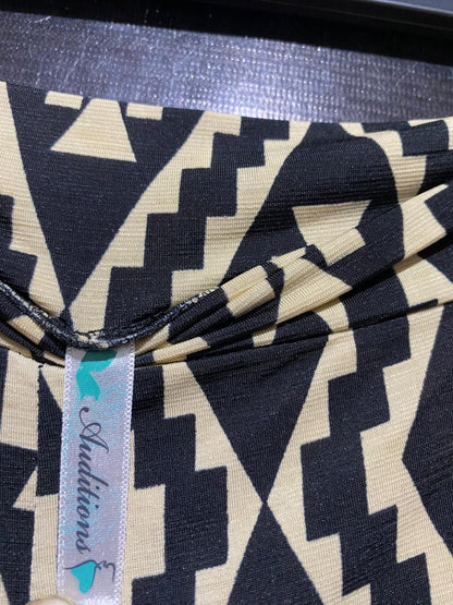 AUDITIONS |XXL| WAIST 36| B37| GEOMETRIC AZTEC PRINT WIDE-LEG PANTS