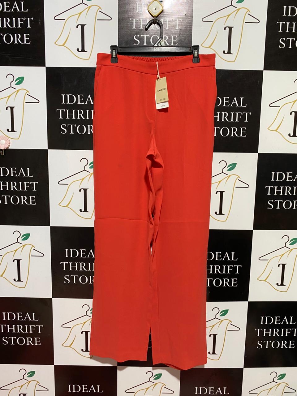 MNG |L| WAIST 32| B37| VIBRANT RED WIDE-LEG TROUSERS - HIGH-WAISTED CHIC CASUAL PANTS