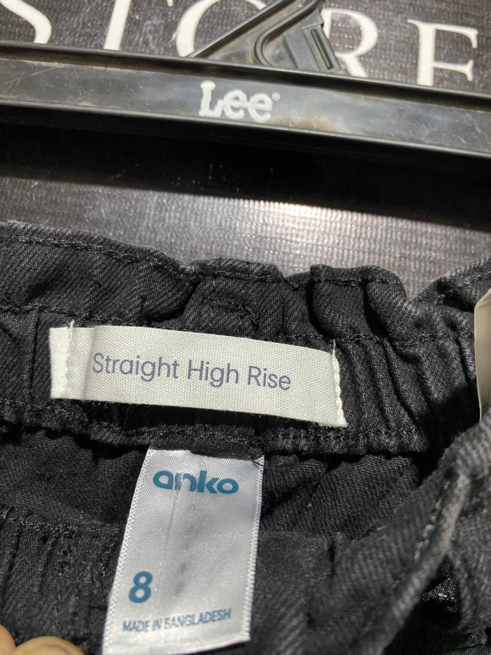 ANKO |S| WAIST 26| B37| CLASSIC BLACK DENIM PANTS WITH ELASTICATED WAIST