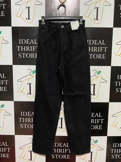 ANKO |S| WAIST 26| B37| CLASSIC BLACK DENIM PANTS WITH ELASTICATED WAIST