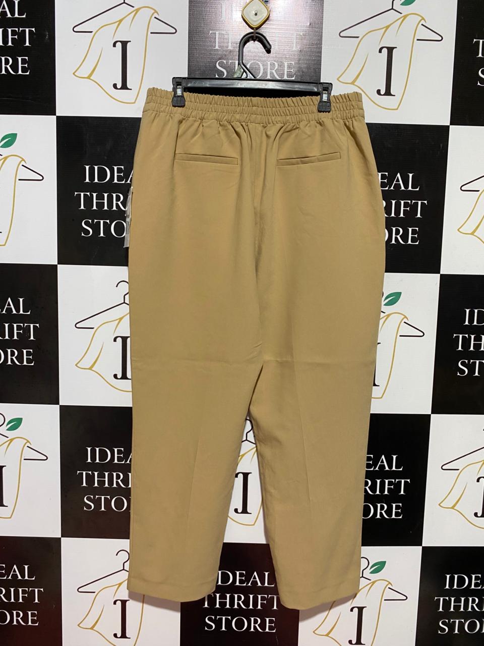 ZARA |XL| WAIST 32| B37| CHIC TAILORED PANTS WITH GOLD BUTTON
