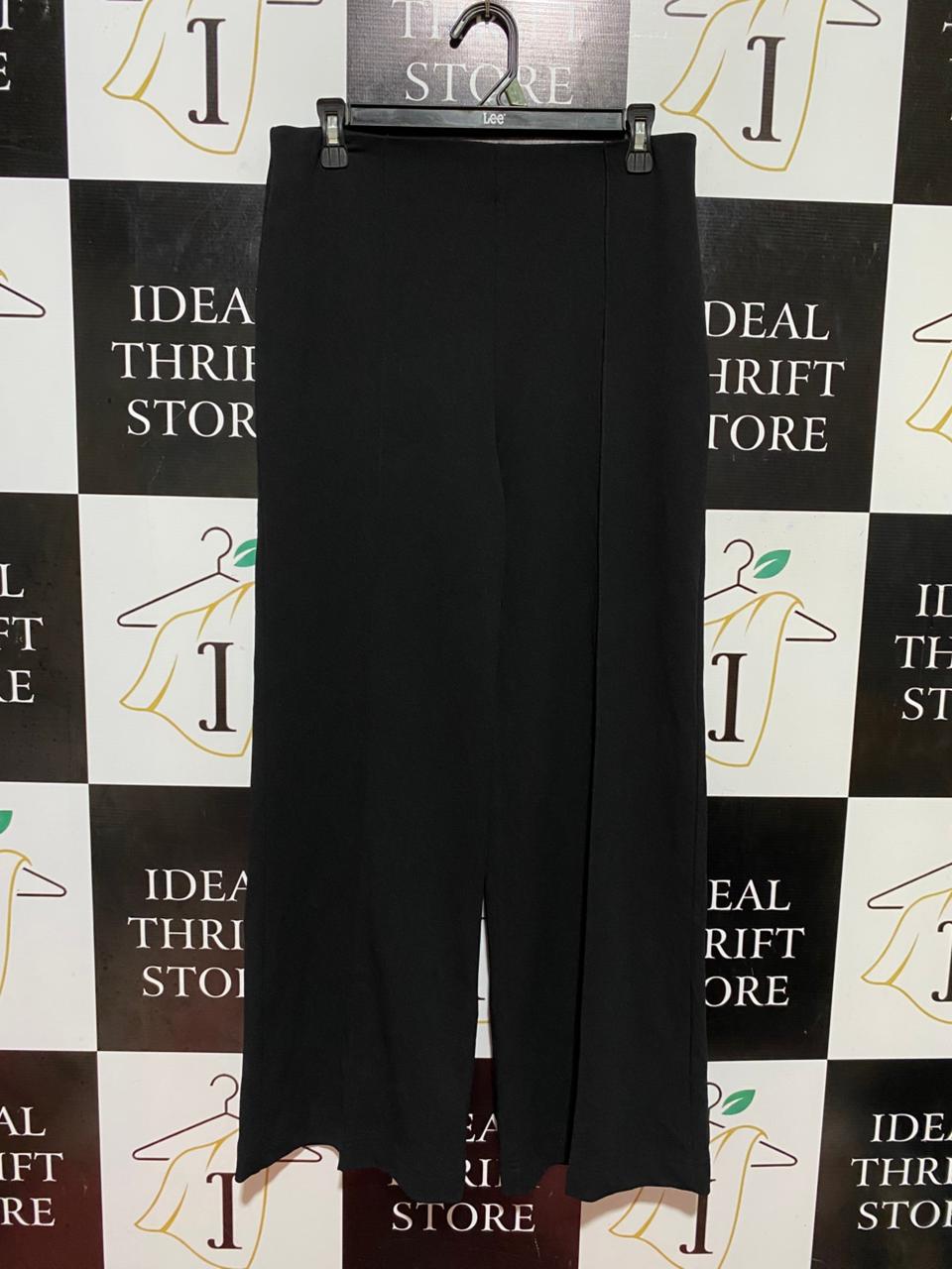 ST FROCK |XL| WAIST 32| B37| BLACK WIDE-LEG DRESS PANTS - HIGH-WAISTED SLEEK TROUSERS