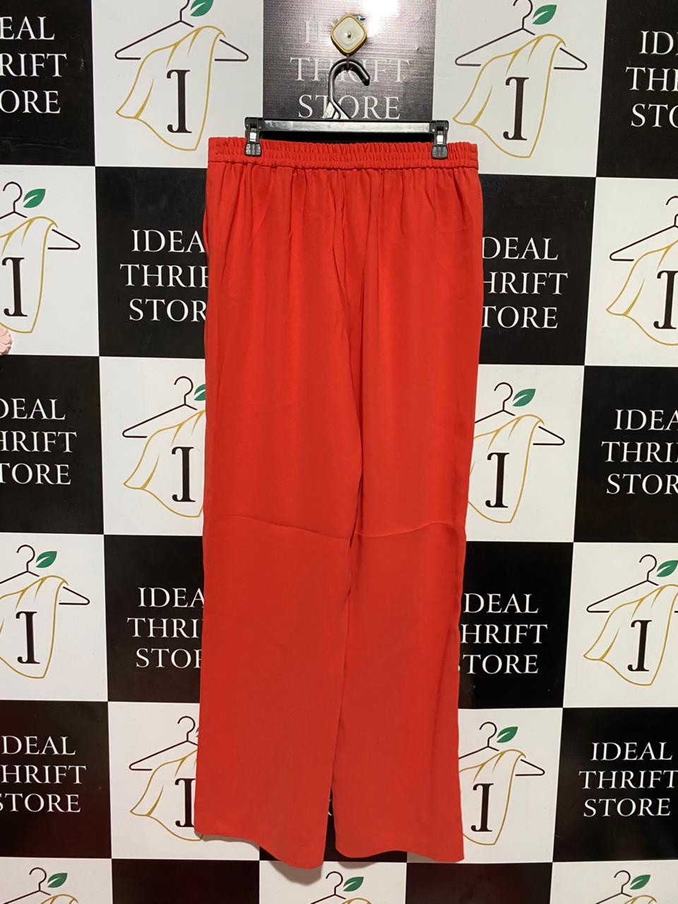 MNG |L| WAIST 32| B37| VIBRANT RED WIDE-LEG TROUSERS - HIGH-WAISTED CHIC CASUAL PANTS