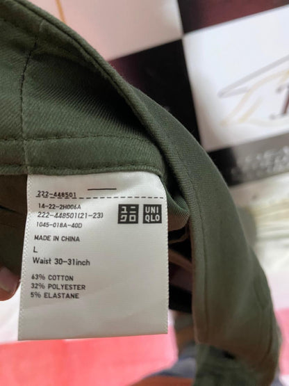 UNIQLO |L| WAIST 32| B37|OLIVE GREEN A-LINE MAXI SKIRT