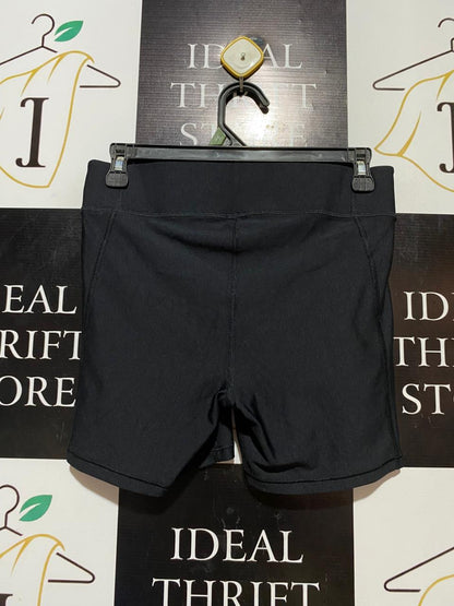UNDER ARMOUR |M| WAIST 28| B37| BLACK COMPRESSION SHORTS - HIGH-WAISTED ATHLETIC BIKE SHORTS WITH LOGO