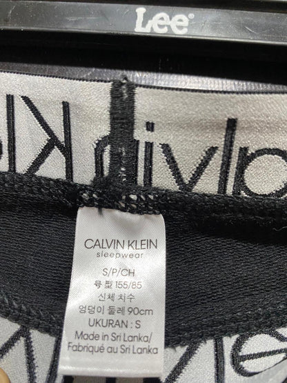 CALVIN KLEIN |M| WAIST 28| B37| BLACK LEGGINGS - COMFORT LOGO WAISTBAND FULL-LENGTH LEGGINGS