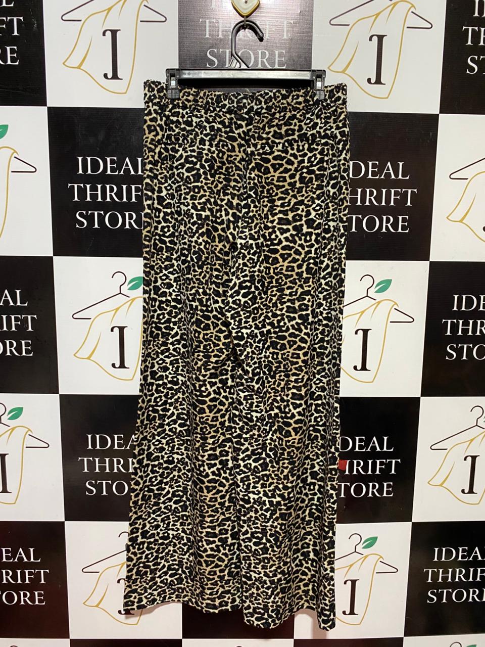 OBJECT |L| WAIST 31| B37| LEOPARD PRINT WIDE-LEG PANTS - HIGH-WAISTED STATEMENT TROUSERS WITH FRONT PLEATS