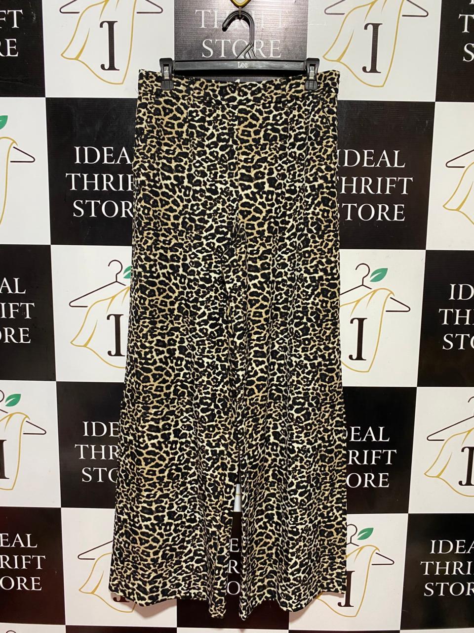 OBJECT |L| WAIST 31| B37| LEOPARD PRINT WIDE-LEG PANTS - HIGH-WAISTED STATEMENT TROUSERS WITH FRONT PLEATS