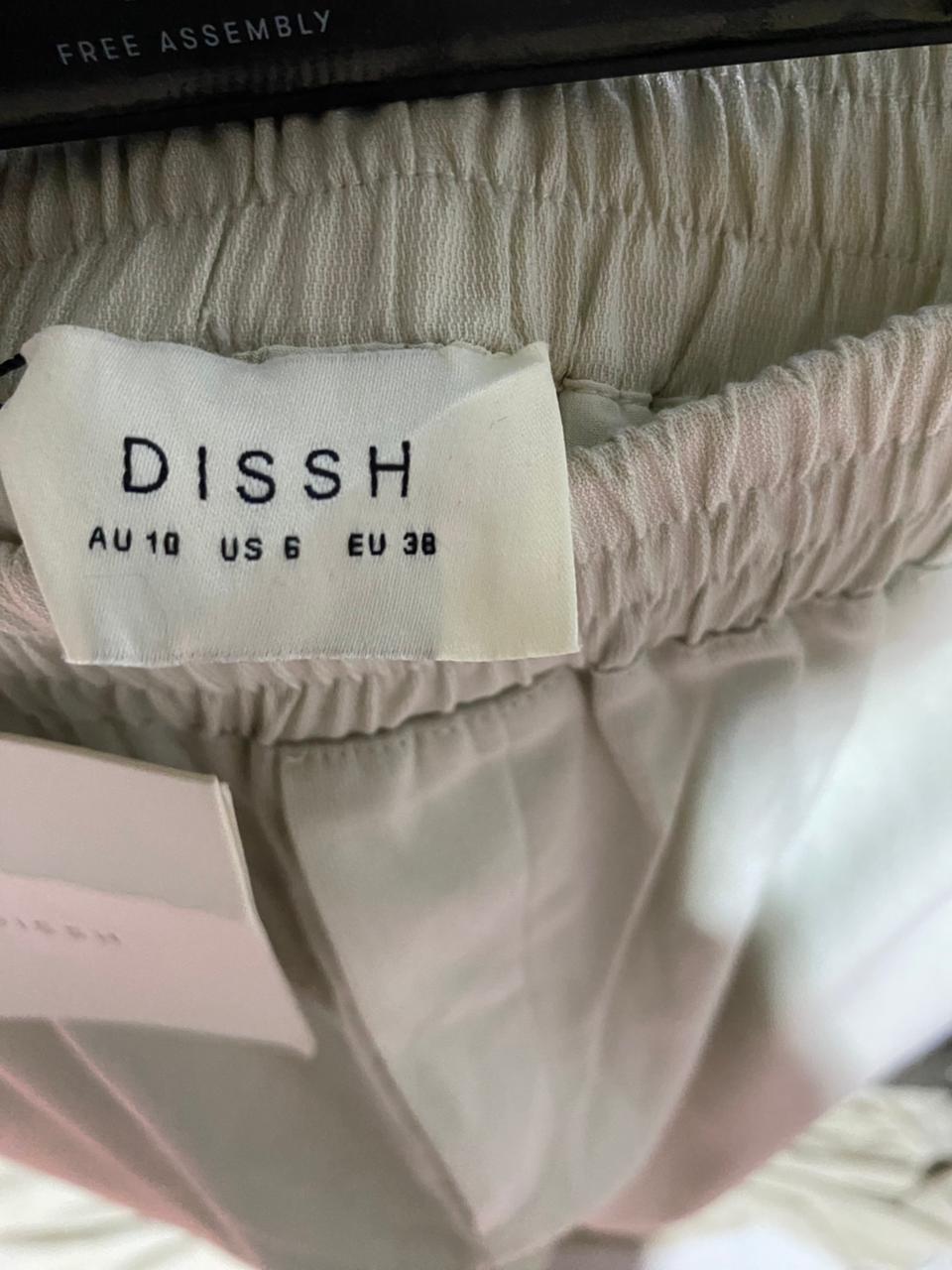 DISSH |S| WAIST 26| B37| OATMEAL CREAM WIDE-LEG PANTS - HIGH-WAISTED RELAXED TROUSERS