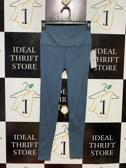 SPIRITUAL GANGSTER |XS| WAIST 24| B37| DUSKY TEAL BLUE SEAMLESS COMPRESSION LEGGINGS