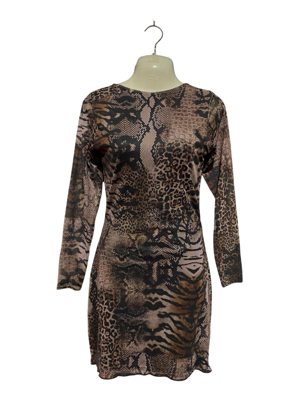PRETTYLITTLE THING |M| BUST 17| B38| BOHO BLACK MONOCHROME TROPICAL DRESS