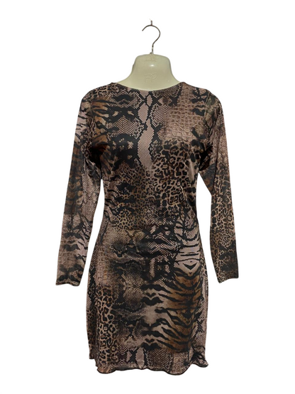 PRETTYLITTLE THING |M| BUST 17| B38| BOHO BLACK MONOCHROME TROPICAL DRESS