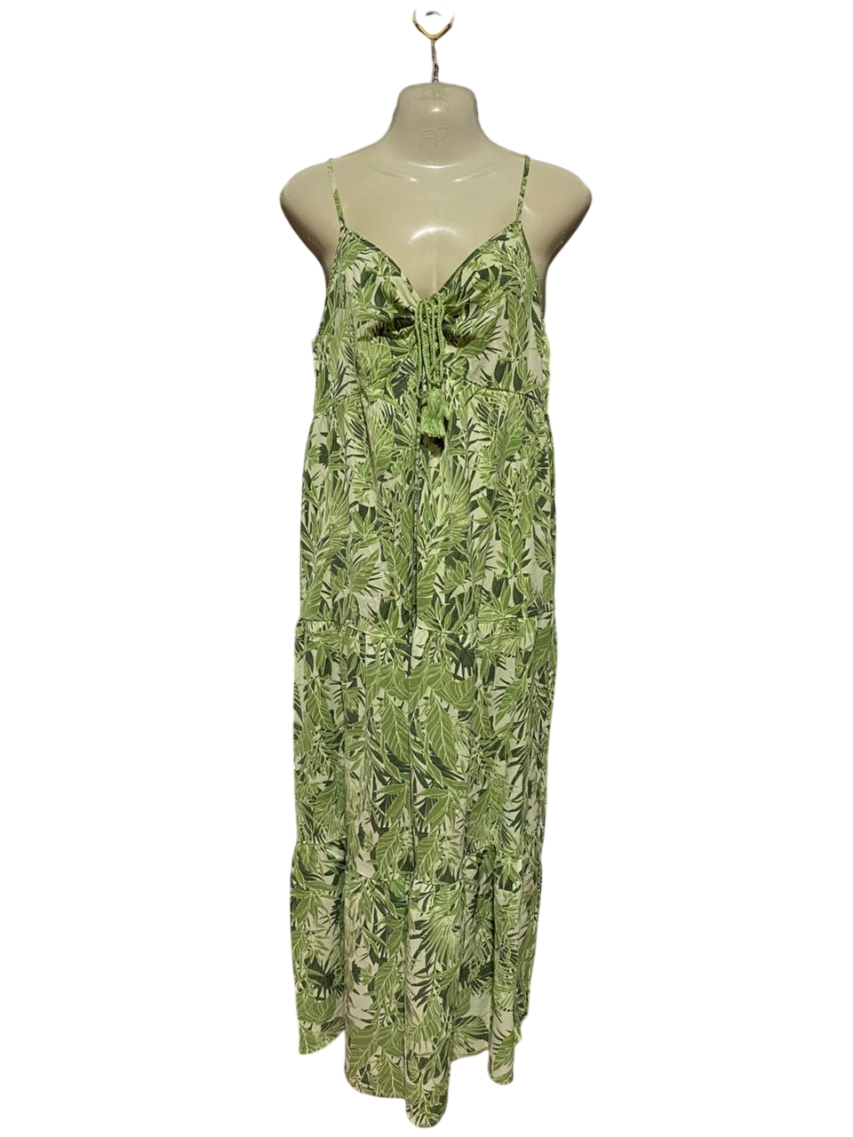 BLUE VANILLA |M| BUST 18| B38| SOLID SAGE GREEN TIERED MAXI DRESS
