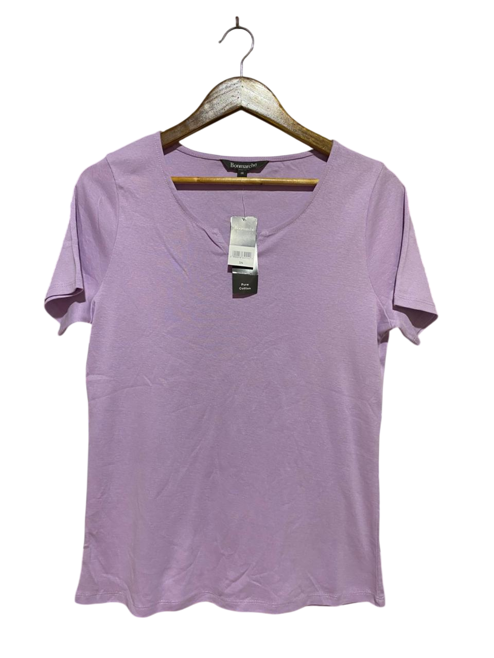 BONMARCHE |M| BUST 18| B38| CASUAL SHORT SLEEVE SCOOP NECK TEE WITH NOTCH