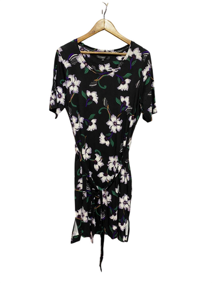 NEXT |L| BUST 21| B38| CASUAL SHORT SLEEVE CREW NECK TIE-WAIST DRESS WITH SIDE SLITS