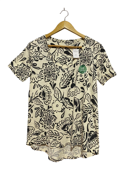 NUTMEG |M| BUST 38| B38| CREAM AND BLACK FLORAL T-SHIRT