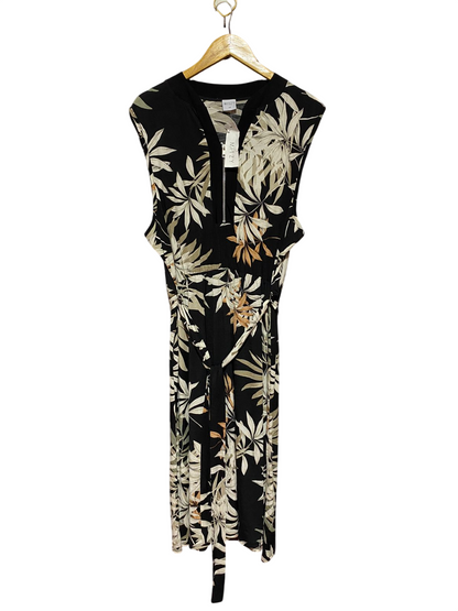 MITZY |L| BUST 20| B38| TROPICAL PALM LEAF PRINT MIDI DRESS