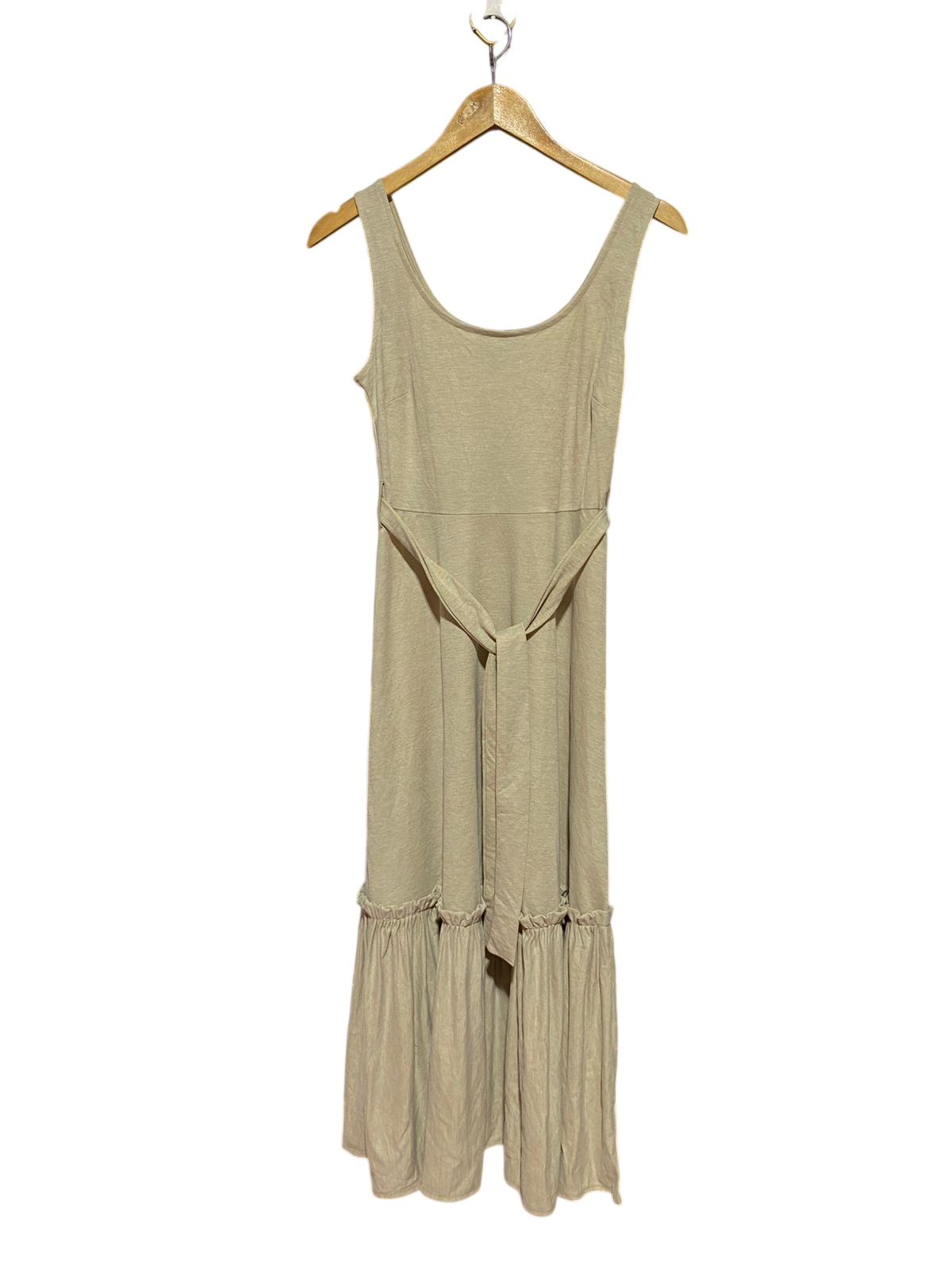 PRIMARK |S| BUST 15| B38| CASUAL BEIGE LINEN-BLEND MIDI DRESS