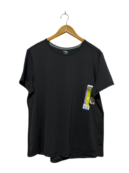 DANSKIN NOW |XL| BUST 22| B38| BLACK SHORT SLEEVE ACTIVEWEAR CREW NECK TEE