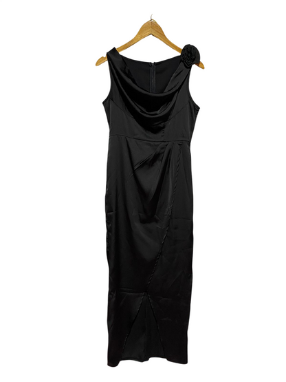 SHEIN |M| BUST 16| B38| ELEGANT BLACK SATIN COWL NECK MIDI DRESS