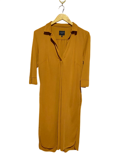 LIVE UNLIMITED |L| BUST 20| B38| MUSTARD YELLOW V-NECK SHIRT DRESS