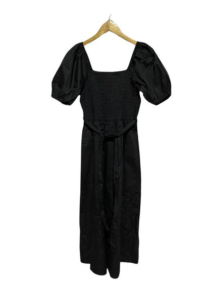KENSIE |M| BUST 16| B38| CLASSIC BLACK SMOCKED BODICE JUMPSUIT