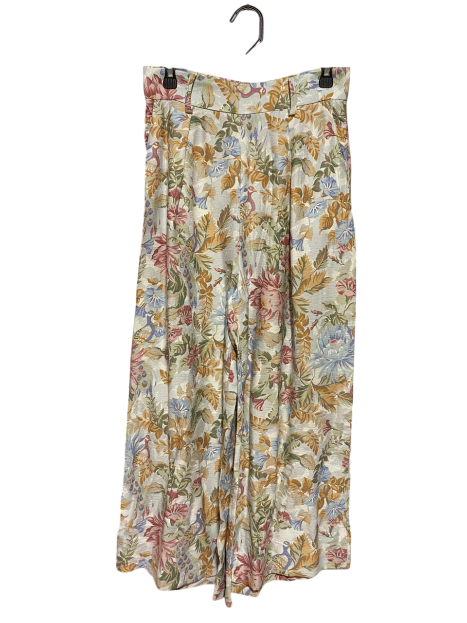 SHEIKE |M| WAIST 29| B38| HIGH-WAISTED PALAZZO PANTS WITH PEACOCK AND BOTANICAL PRINT