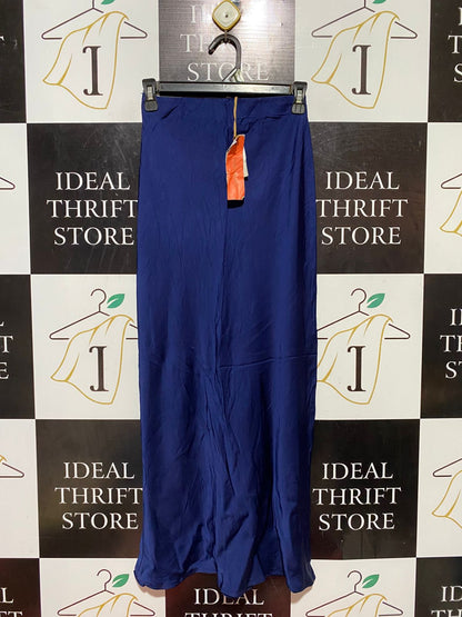 MANNING CARTELL |XS| WAIST 24| B38| CHIC ROYAL BLUE MAXI SKIRT WITH SILKY FINISH