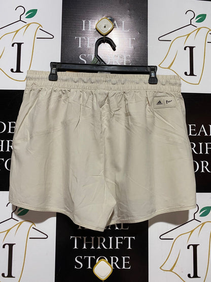 ADIDAS |XL| WAIST 34| B38| PREMIUM ATHLETIC BEIGE SPORTS SHORTS WITH ELASTIC DRAWSTRING WAISTBAND