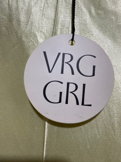 VRG GRL |M| WAIST 27| B38| LUXE SHIMMERING LIME CHAMPAGNE SATIN MAXI SKIRT