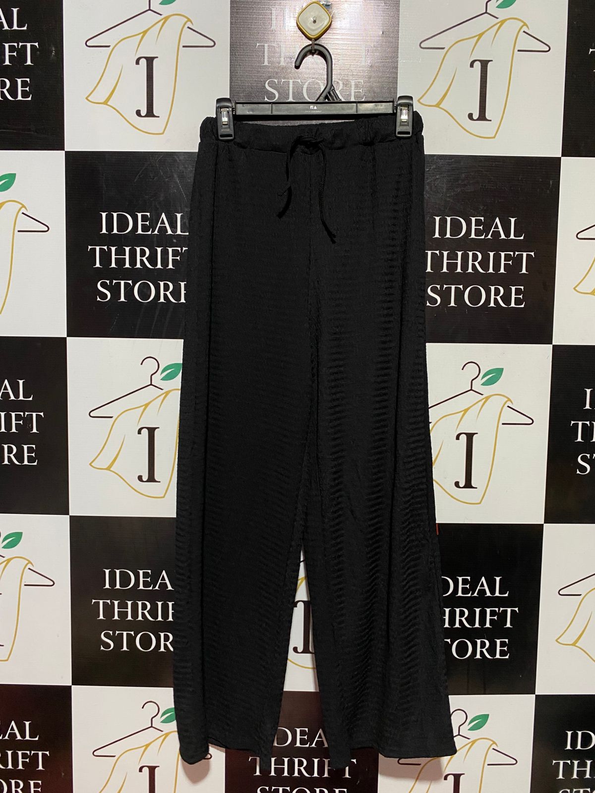 |S| WAIST 26| B38| PREMIUM COMFORT BLACK WIDE-LEG LOUNGE PANTS