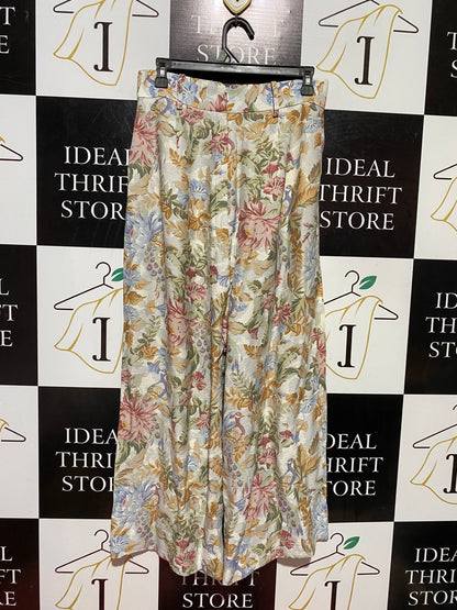 SHEIKE |M| WAIST 29| B38| HIGH-WAISTED PALAZZO PANTS WITH PEACOCK AND BOTANICAL PRINT