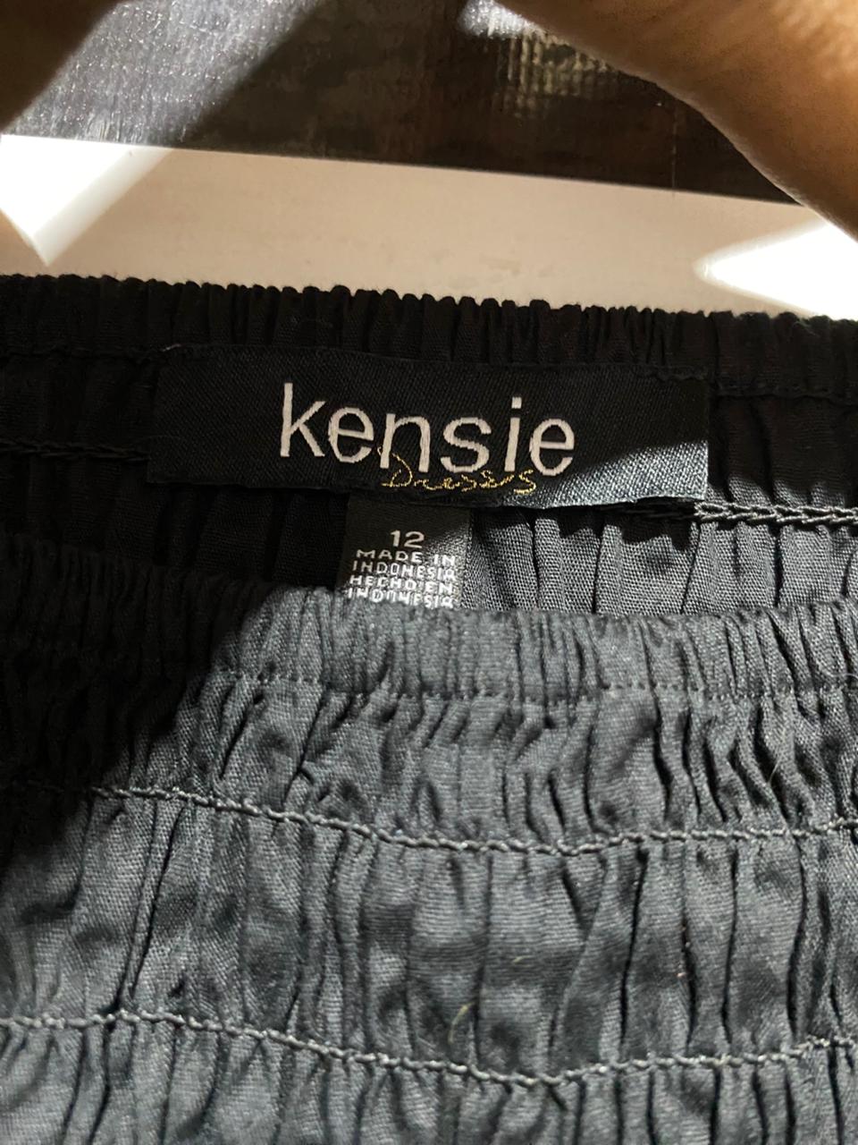 KENSIE |M| BUST 16| B38| CLASSIC BLACK SMOCKED BODICE JUMPSUIT