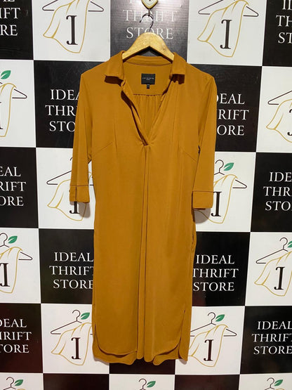 LIVE UNLIMITED |L| BUST 20| B38| MUSTARD YELLOW V-NECK SHIRT DRESS