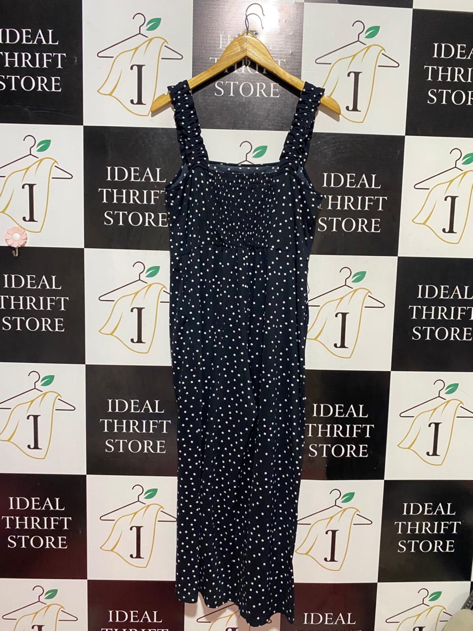 GEORGE |M| BUST 17| B38| RUFFLED STRAP SQUARE NECK WIDE-LEG JUMPSUIT